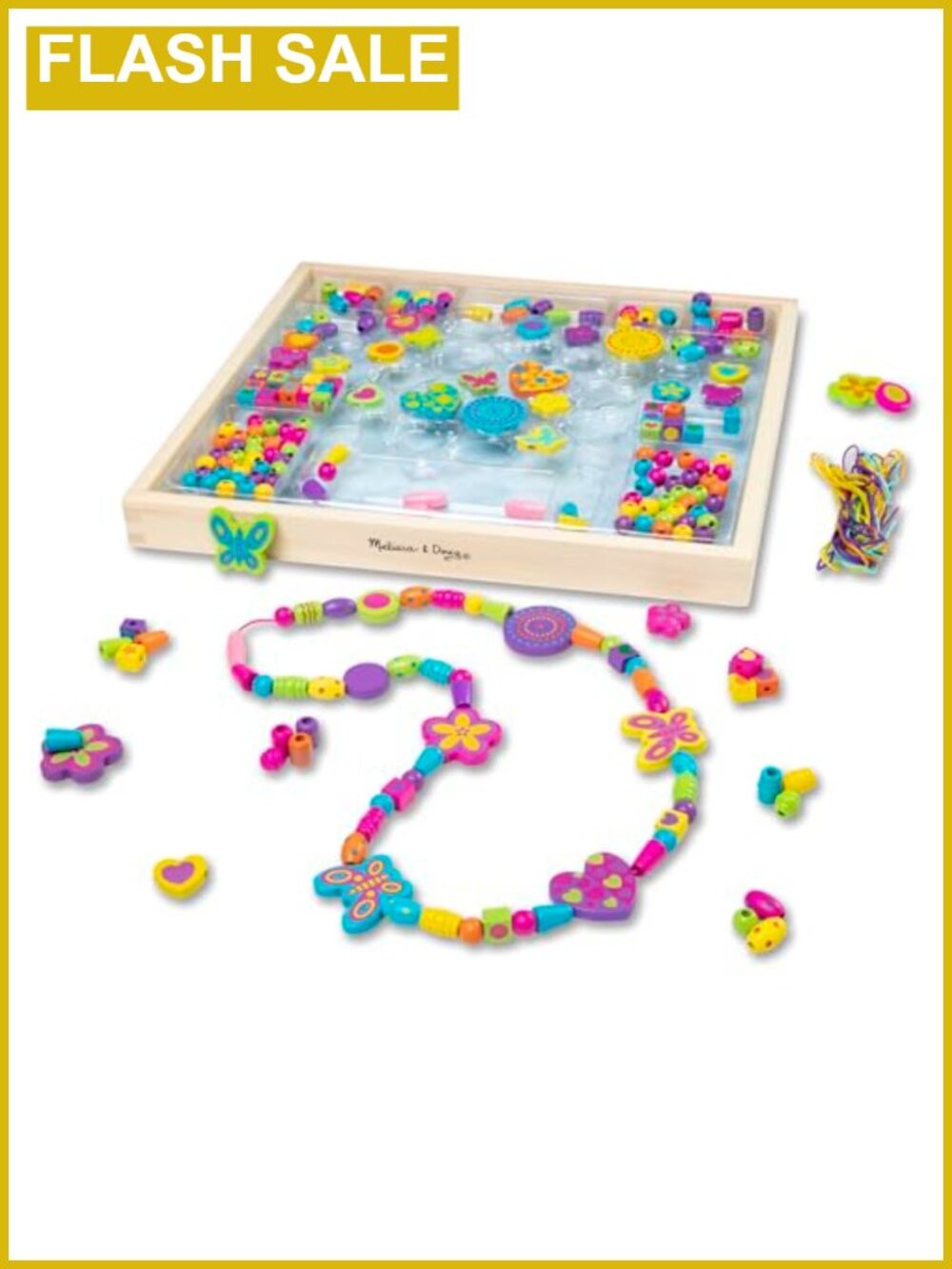 Wooden Bead Jewelry Making Kit for Kids 220 Beads & 8 Cords